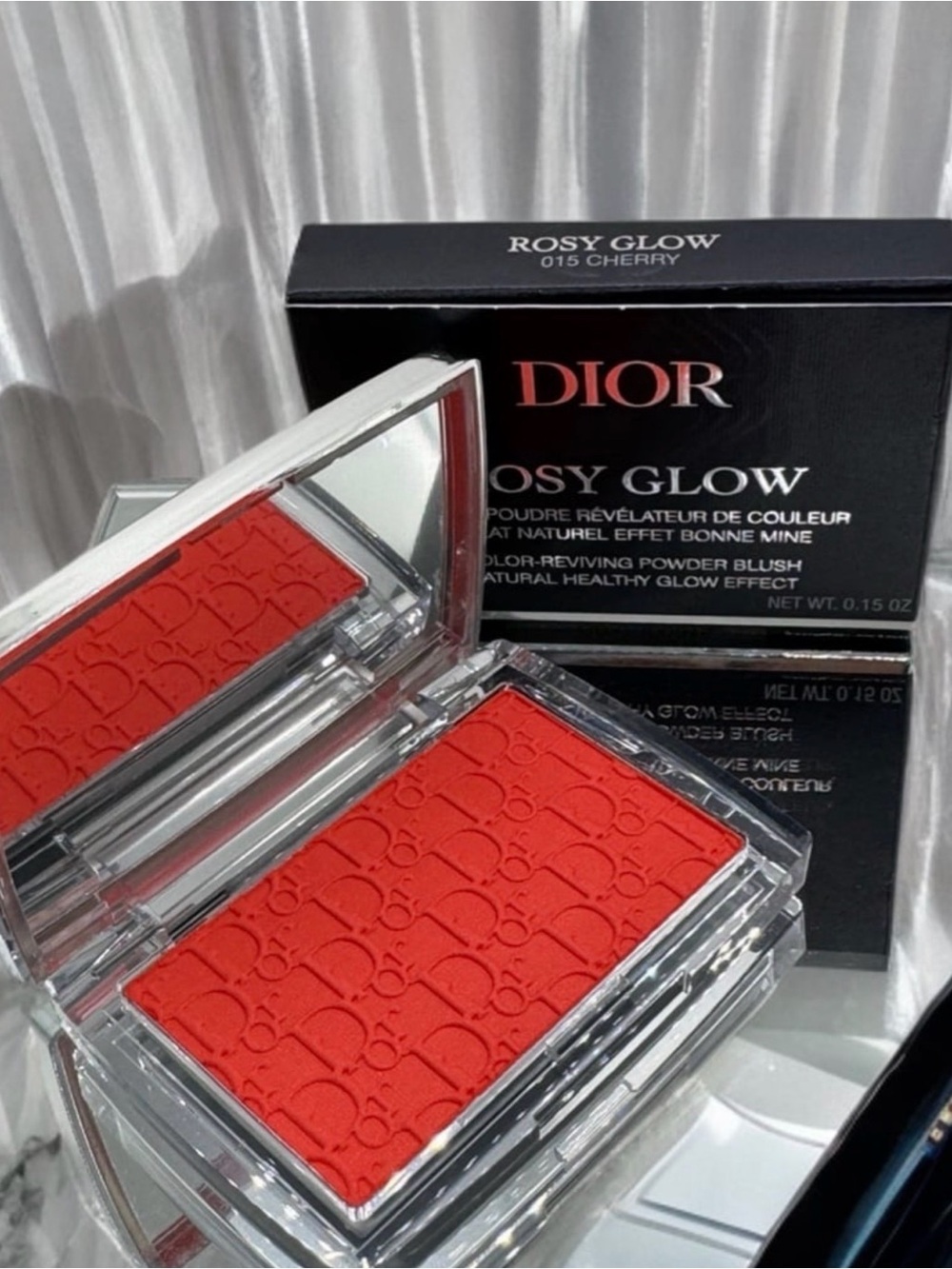 Dior Rosy Glow Color-Reviving Powder Blush 015 Cherry 0.15 oz